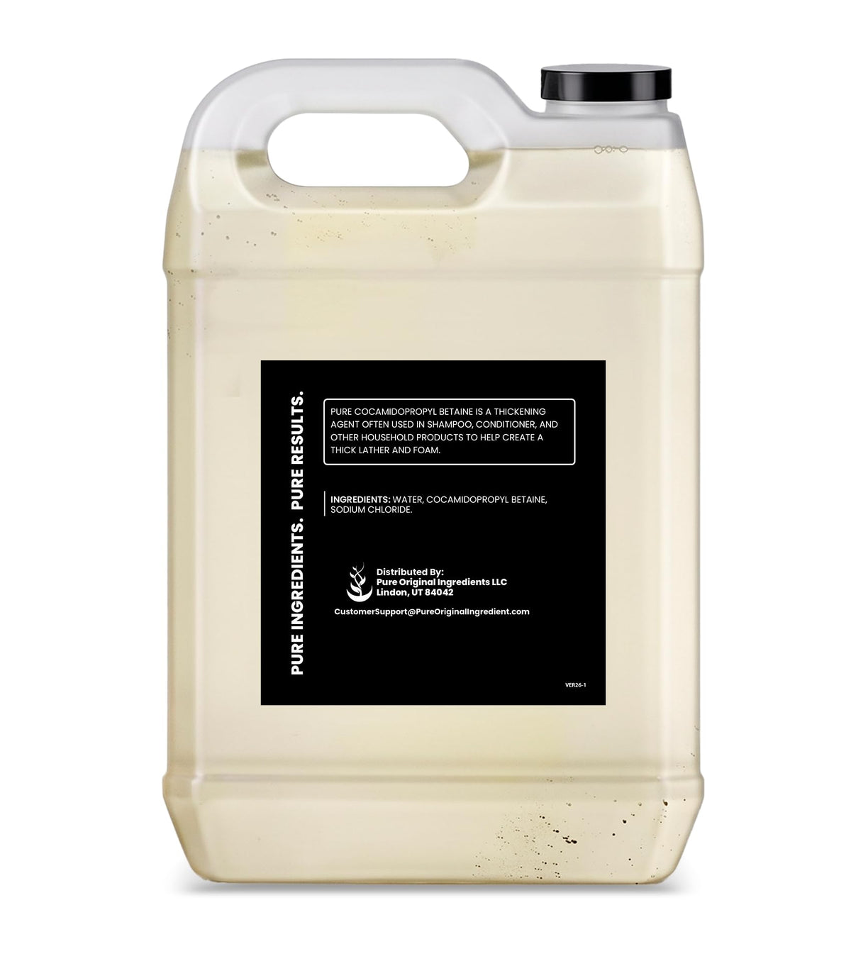 Détails du flacon de Cocamidopropyl Betaine avec étiquette visible