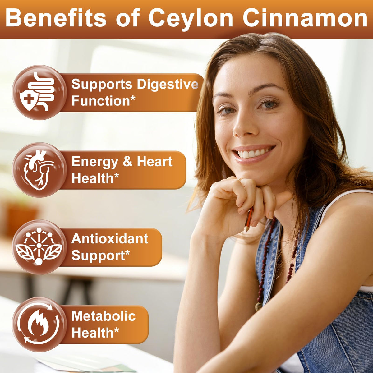 Détails du flacon de complément alimentaire cannelle de Ceylan