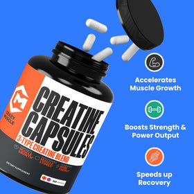 Détails du flacon de créatine monohydrate Crazy Muscle