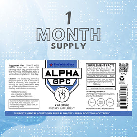 Détails du flacon de FIREWATERSTAR Alpha GPC 300 mg