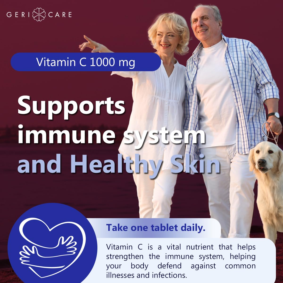 Détails du flacon de GeriCare Vitamine C 1000 mg