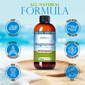 Détails du flacon de magnésium liquide NutriNoche avec étiquette