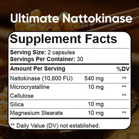 Détails du flacon de Nattokinase 10 800 FU zdiwond