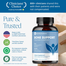 Détails du flacon de Pure Micronutrients Complément Alimentaire Calcium 1000mg