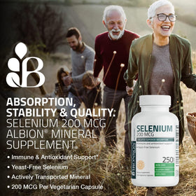 Détails du flacon de Sélénium Bronson 200 mcg