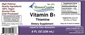 Détails du flacon de vitamine B1 liquide HoneyCombs