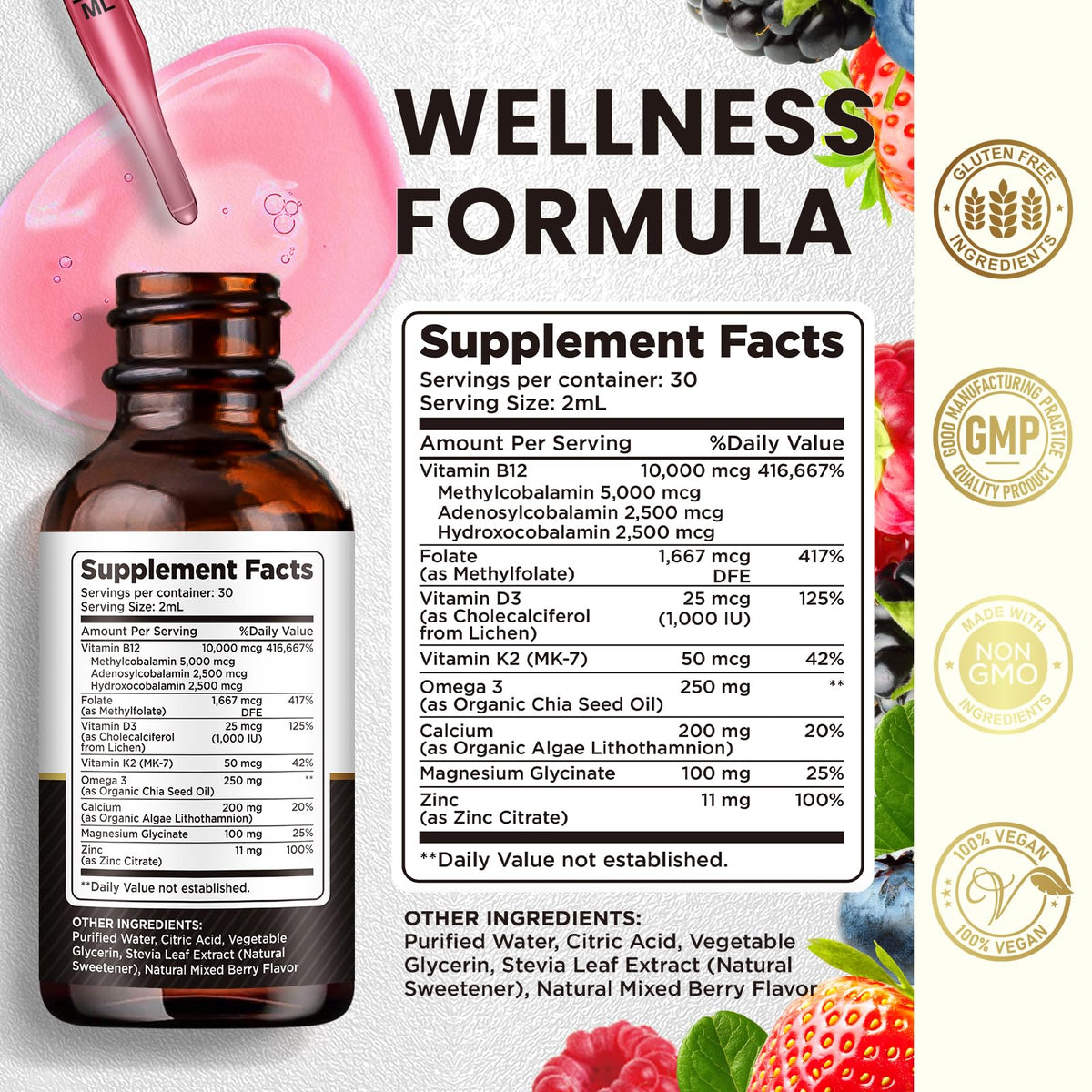 Détails du flacon dilib B12 Complexe 10000 mcg