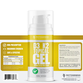 Détails du Gel Topique Vitamine D3 K2 ANDROGENESIS