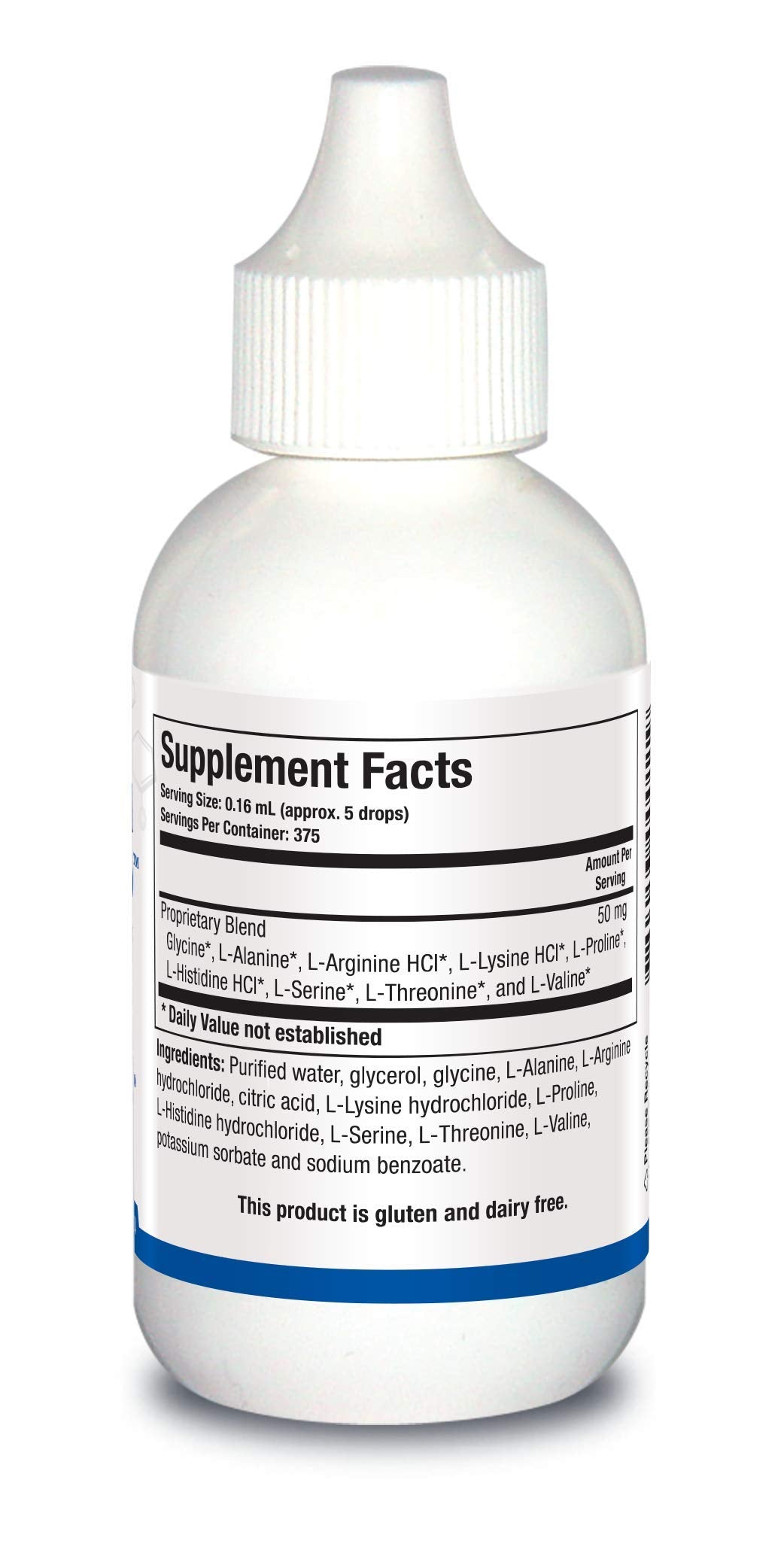 Détails du mélange liquide Amino Acid Quick Sorb, étiquette