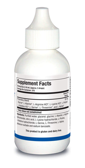 Détails du mélange liquide Amino Acid Quick Sorb, étiquette