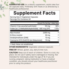 Détails du packaging des capsules Myo-Inositol & D-Chiro Inositol