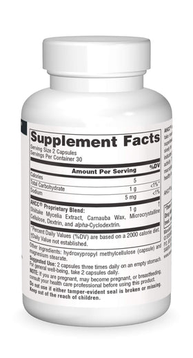 Détails du packaging Source Naturals AHCC 500 mg
