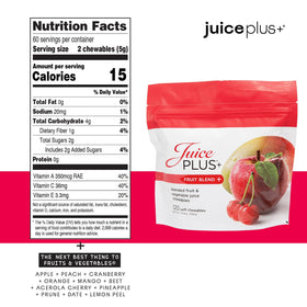 Détails du paquet de Chews de Fruits et Légumes Juice Plus+