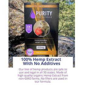 Détails du patch au chanvre Purity Hemp Naturals, isolat de chanvre