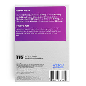 Détails du patch multivitaminé Veru Wellness, couleur et texture