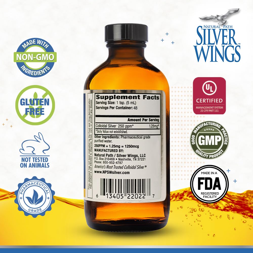 Détails du produit Colloidal Silver 250ppm Natural Path Silver Wings