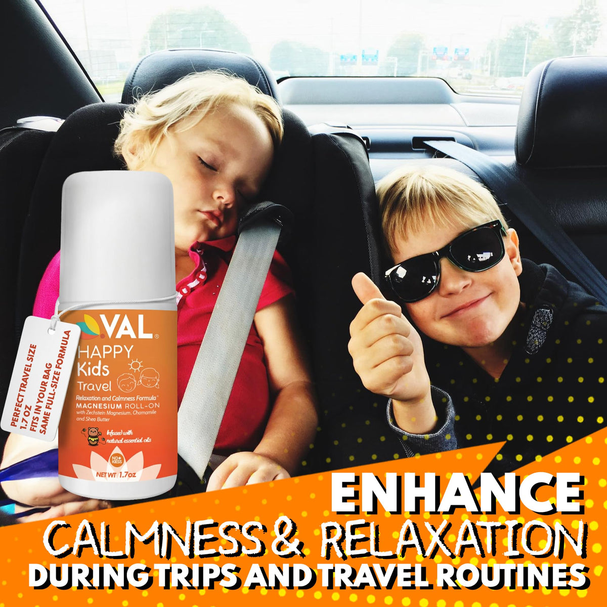 Détails du Roll-On Magnésium Voyage Enfants VAL avec camomille et beurre de karité
