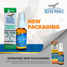 Détails du spray argent colloïdal Natural Path Silver Wings avec étiquette