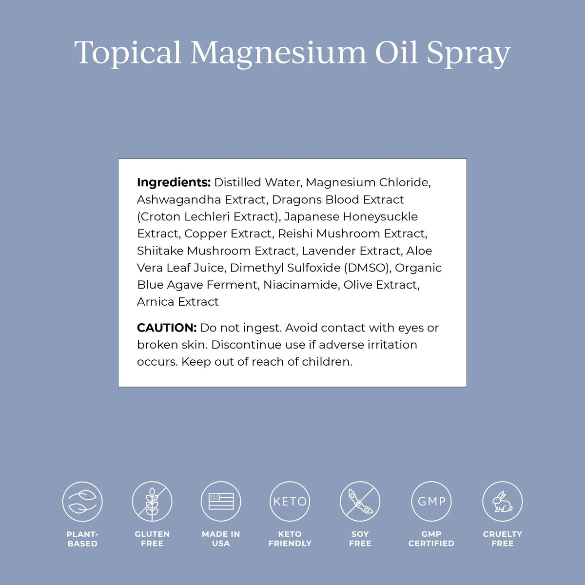 Détails du spray d'huile de magnésium CYMBIOTIKA avec pompe