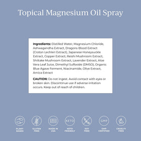 Détails du spray d'huile de magnésium CYMBIOTIKA avec pompe