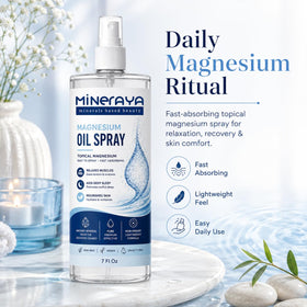 Détails du spray d'huile de magnésium Mineraya avec pompe