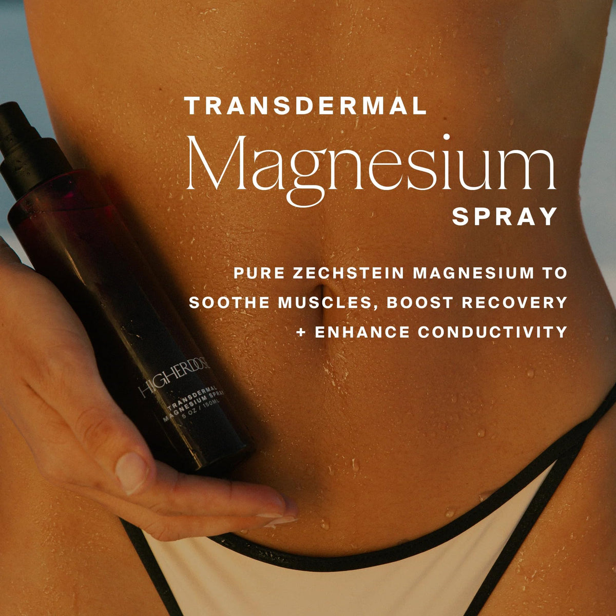 Détails du spray de magnésium HigherDOSE avec bouchon