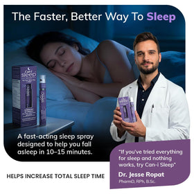 Détails du spray de sommeil Cani Brands avec ingrédients visibles