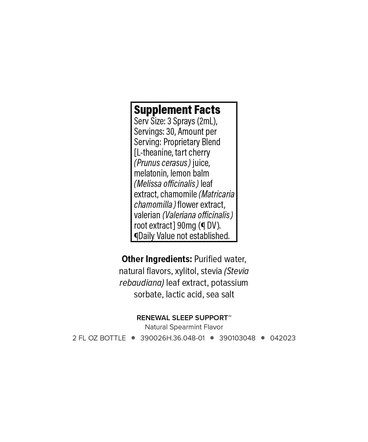 Détails du spray Isagenix Renewal Melatonin 60 ml avec bouchon