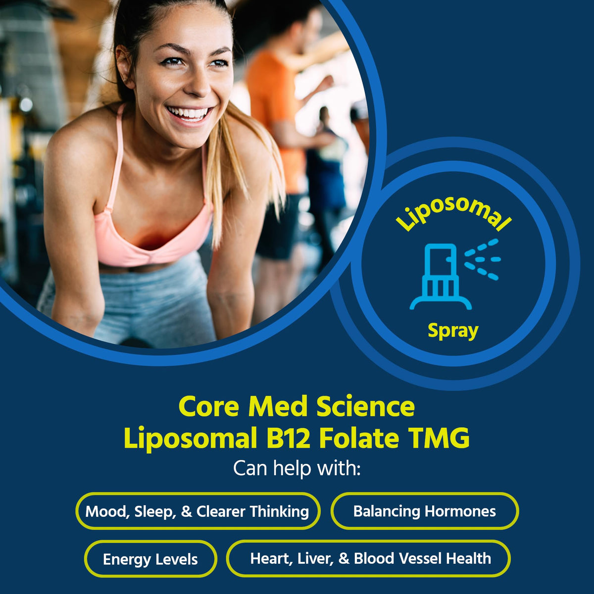 Détails du spray liquide Core Med Science B12 Folate TMG
