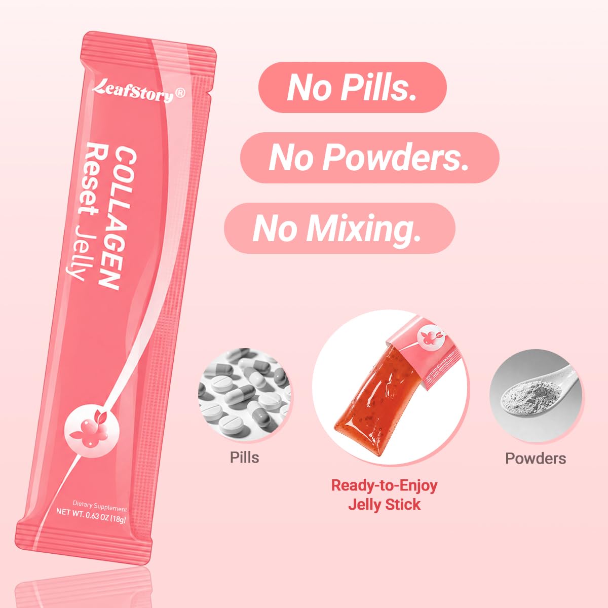 Détails du stick de gelée avec 3000mg de collagène marin