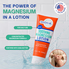 Détails du tube de lotion magnésium EPSOM-IT avec étiquette
