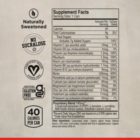 Détails nutritionnels sur une canette LIFEAID