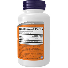 Détails sur l'étiquette de NOW Foods L-Méthionine 500 mg avec Vitamine B-6