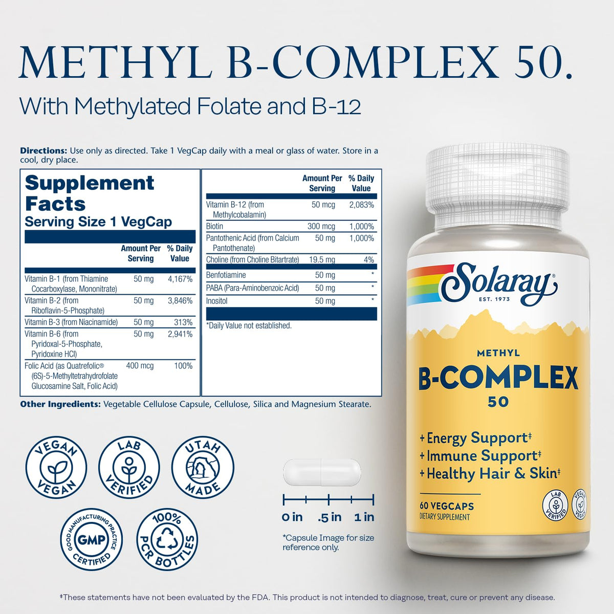 Détails sur l'étiquette de SOLARAY Methyl B-Complex