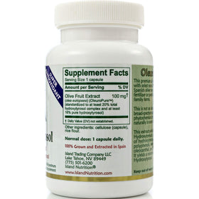 Détails sur l'étiquette du complément Hydroxytyrosol d'Island Nutrition