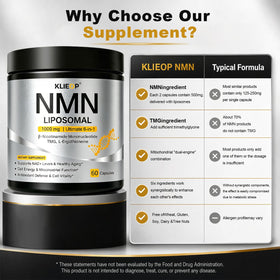 Détails sur l'étiquette du flacon de klieop NMN 1000mg