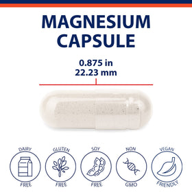 Détails sur le dosage du complément magnésium, 300mg par capsule