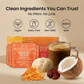 Détails sur le sachet de café champignon Organic Bless