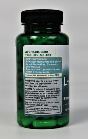 Détails sur les capsules de Swanson L-Arginine 500 mg