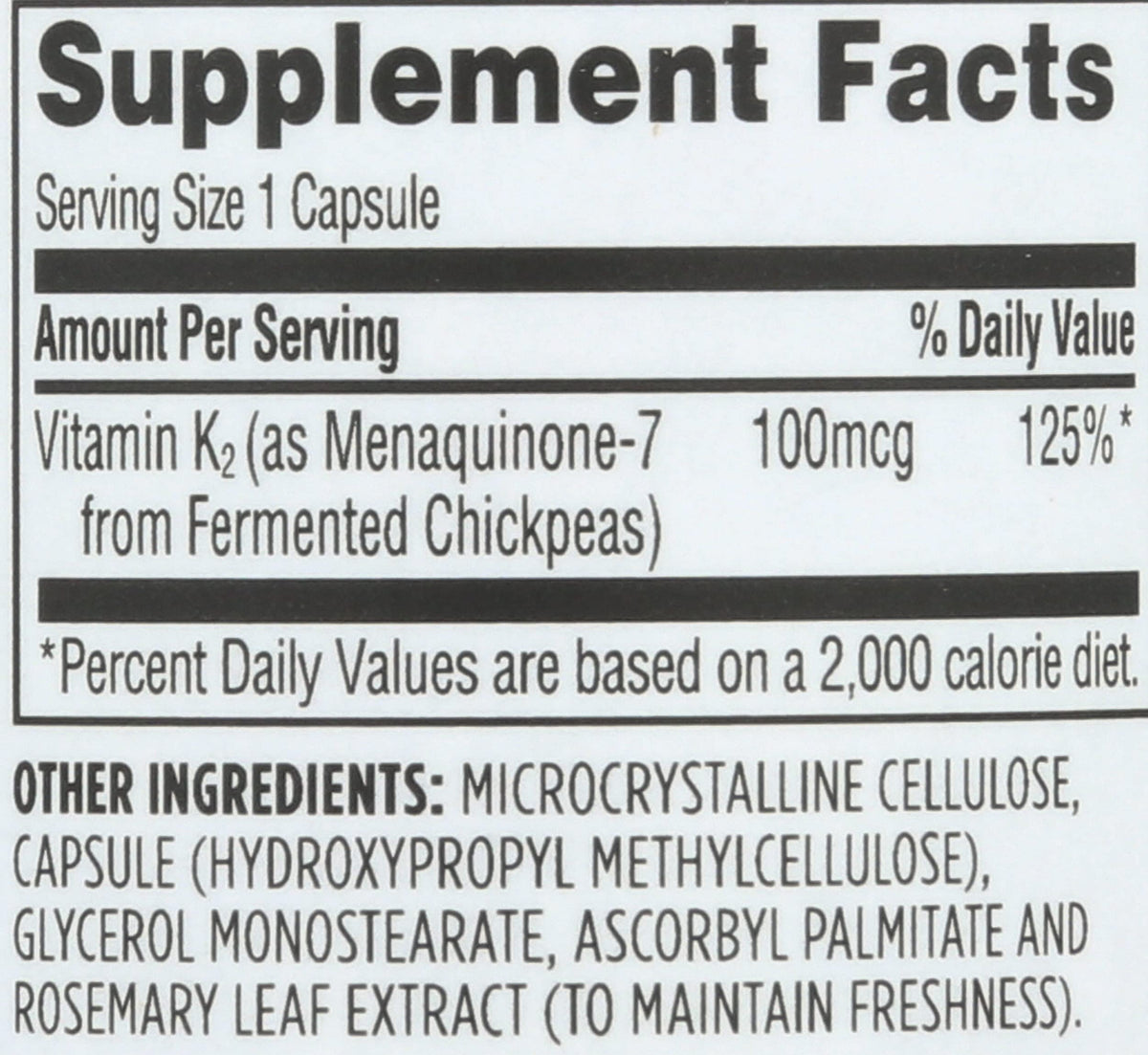 Détails sur les capsules de vitamine K2 de Whole Foods Market