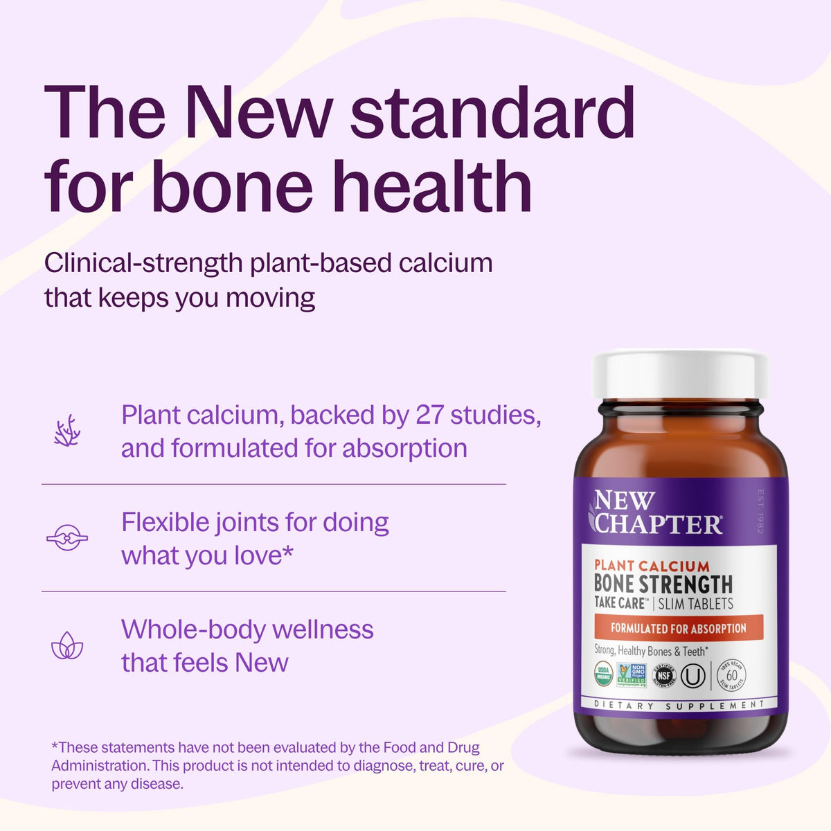 Détails sur les comprimés New Chapter Calcium Végétal