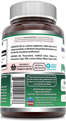 Détails sur les gélules de Mélatonine 10 mg Amazing Nutrition
