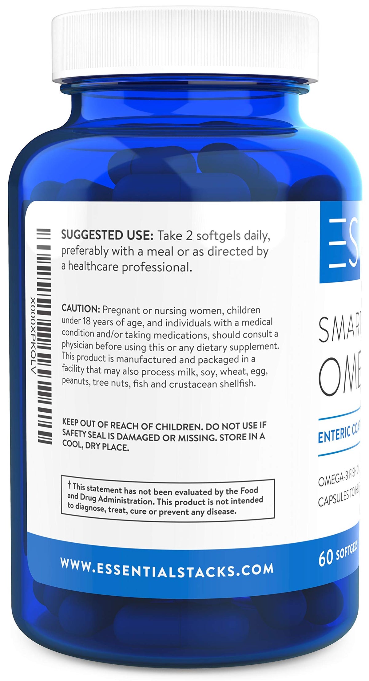 Détails sur les ingrédients de l'huile de poisson Omega 3 Essential Stacks