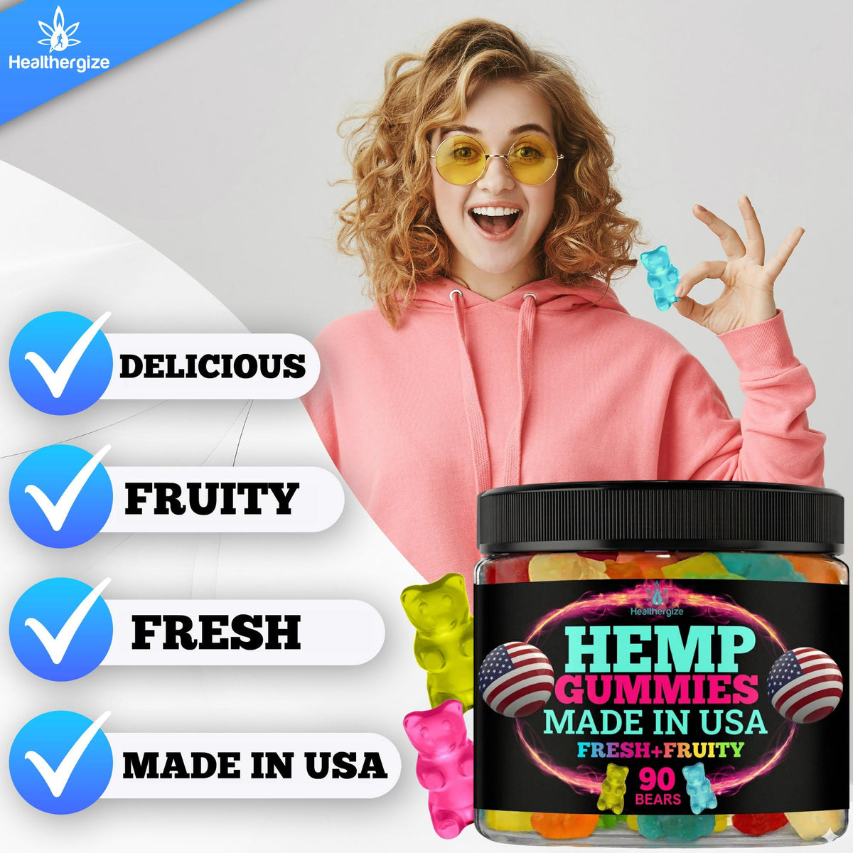 Détails sur les saveurs de gummies au chanvre Healthergize