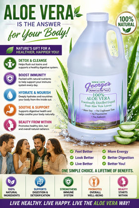 Deux bouteilles de 128 oz d'aloe vera ILIOS sur fond blanc