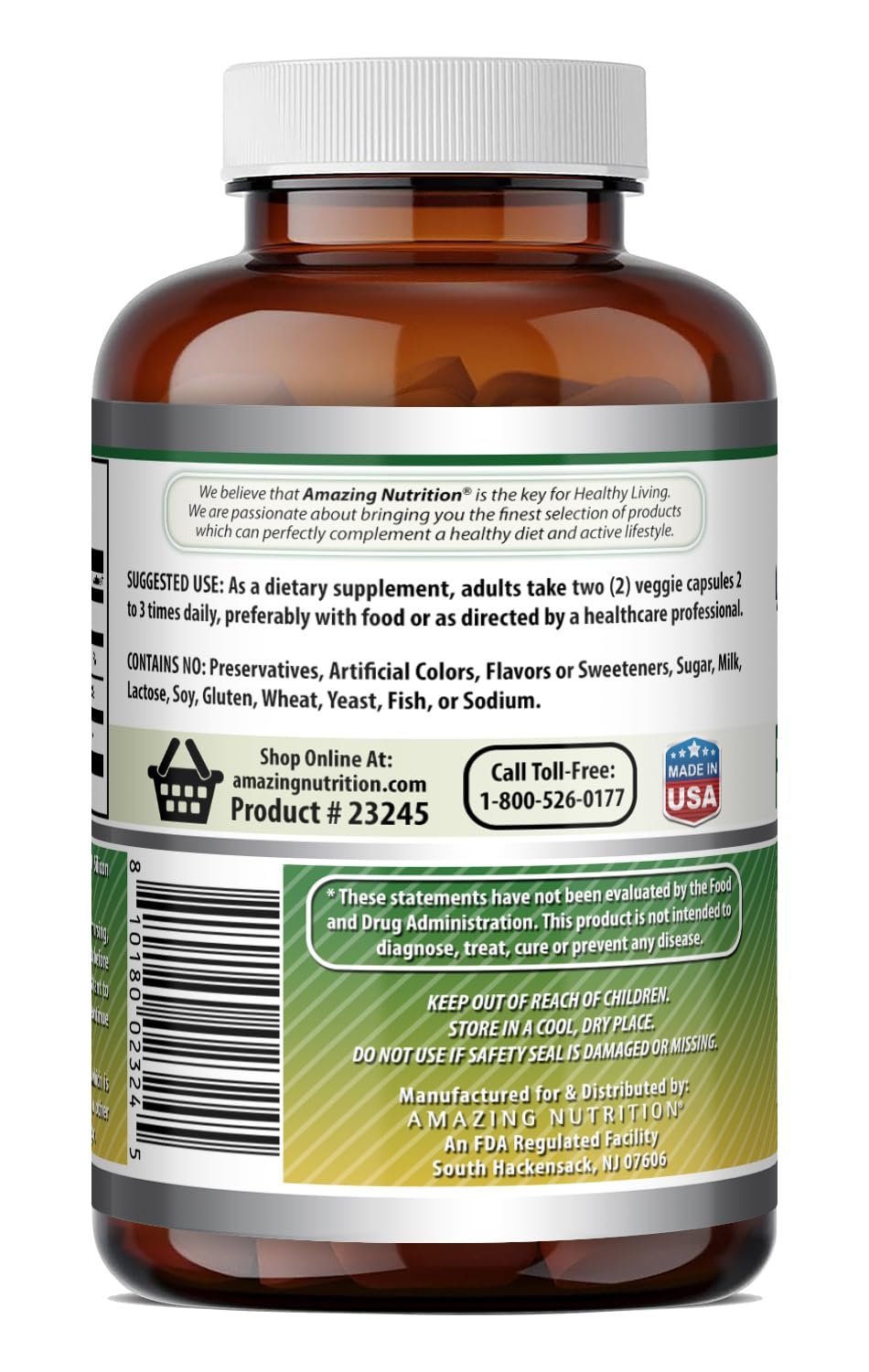 Deux capsules de fenugrec Amazing Nutrition posées sur une table en bois