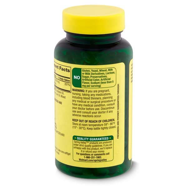 Deux flacons de Spring Valley Vitamine A 2400 mcg, pack de 2