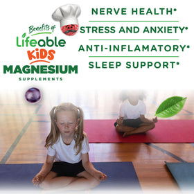 Deux gummies de magnésium Lifeable sur une table