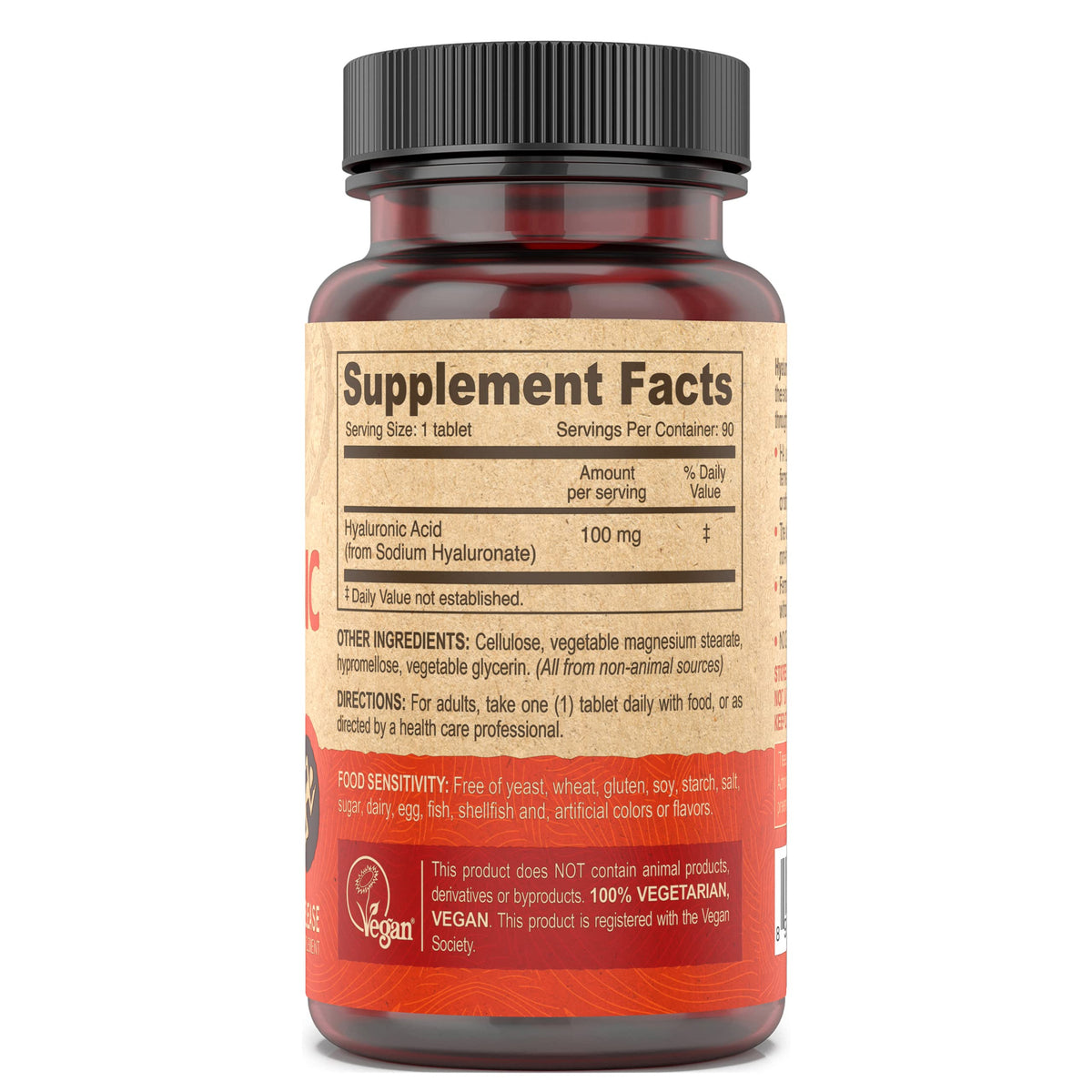 DEVA Acide Hyaluronique Végétalien 100 MG comprimés avec vue de près