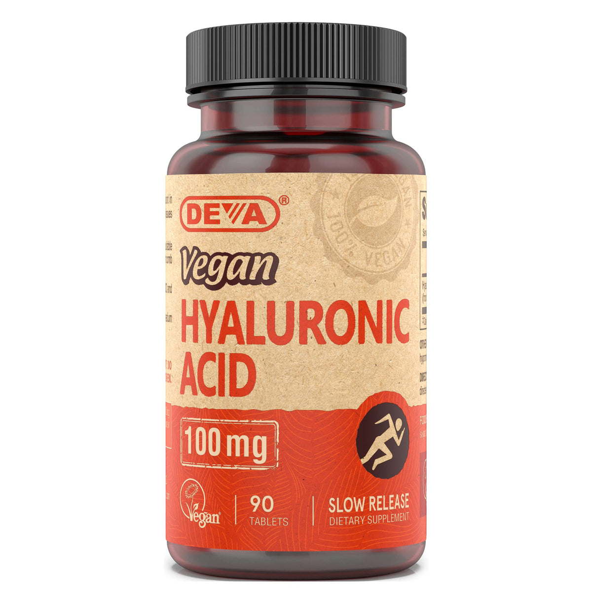DEVA Acide Hyaluronique Végétalien 100 MG comprimés devant l'emballage